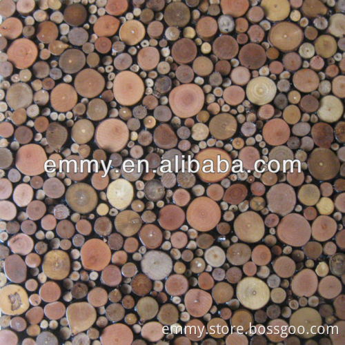 Natural wooden mosaic wall tile